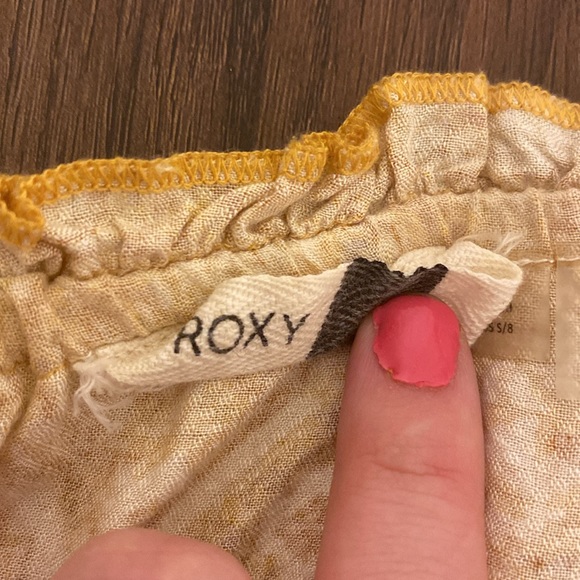 Roxy Inca Gold Desert Til Ruffle Collier Tube Top - Picture 4 of 7